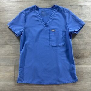 Figs Scrub Top Womens XS Blue Catarina One Pocket Stretch Medical Dental FW1000